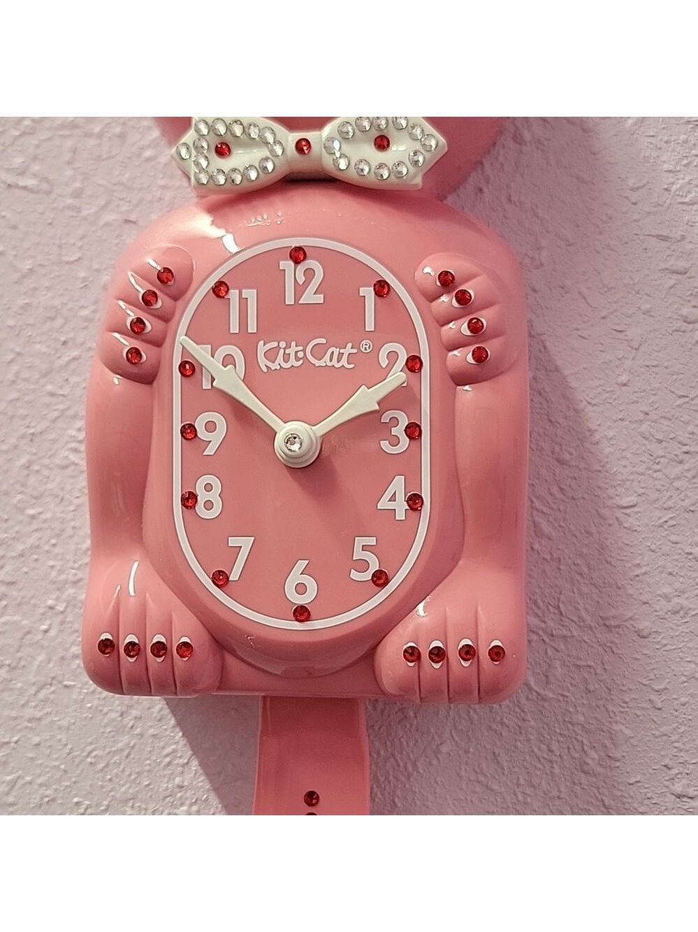Jeweled Strawberry Ice Pink Kit-Cat Klock clock SUPER RARE - Picture 3 of 5